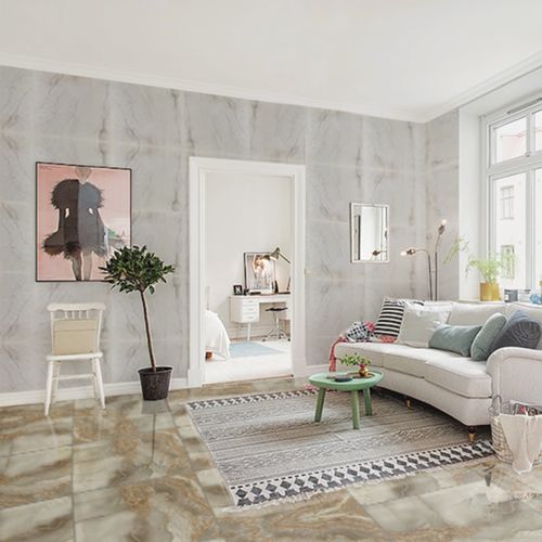 Porcelanato Esmaltado 60x60 Marquesina Blanco Marmolizado Semimate Rectificado