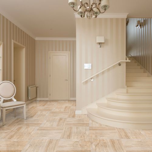 Porcelanato Esmaltado 60x60 Trav Clasico Oscuro Travertino Pulido Rectificado