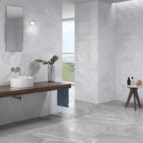 Porcelanato Esmaltado 60x60 Alabama Gris Marmolizado Mate