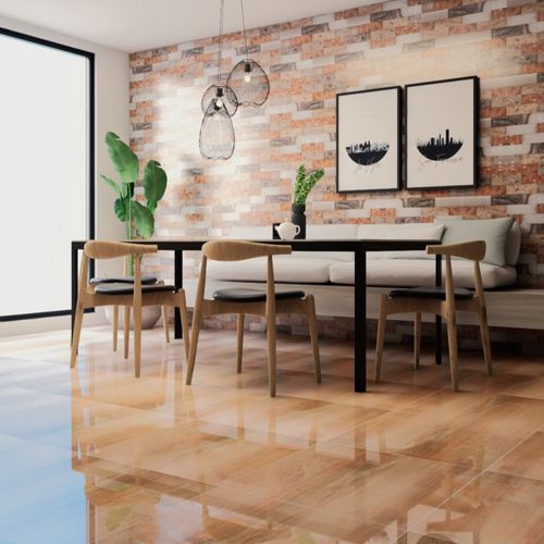 Porcelanato Esmaltado 60x60 Trista Marron Madera Pulido Rectificado