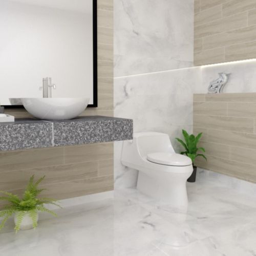 Porcelanato Esmaltado 60x120 Cloud Azul Marmolizado Pulido Rectificado