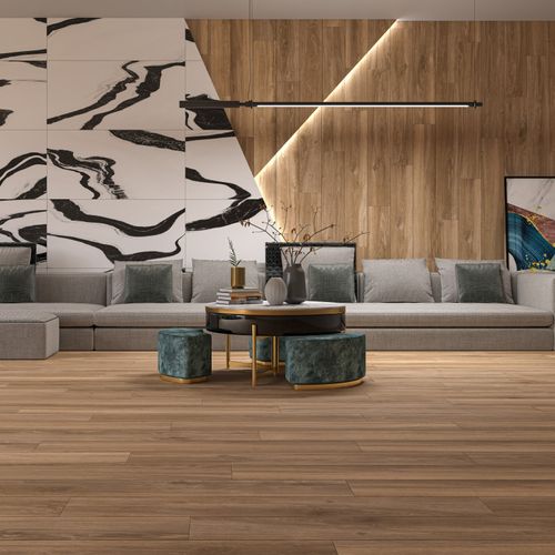 Porcelanato Esmaltado 20x120 Walkyria Oak Madera Mate Rectificado