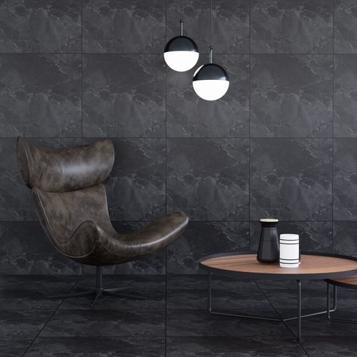 Porcelanato Esmaltado 60x60 Northon Gris Marmolizado Pulido Rectificado
