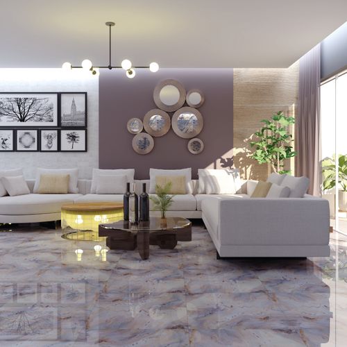 Porcelanato Esmaltado 60x60 Arcadia Beige Marmolizado Pulido Rectificado