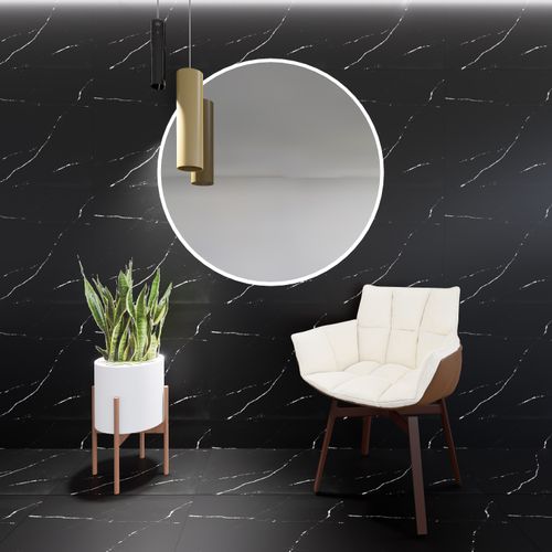 Porcelanato Esmaltado 60x60 Class Negro Marmolizado Pulido Rectificado