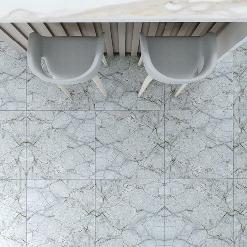 Porcelanato Esmaltado 60x60 Marvel Grey Marmolizado Carving Rectificado