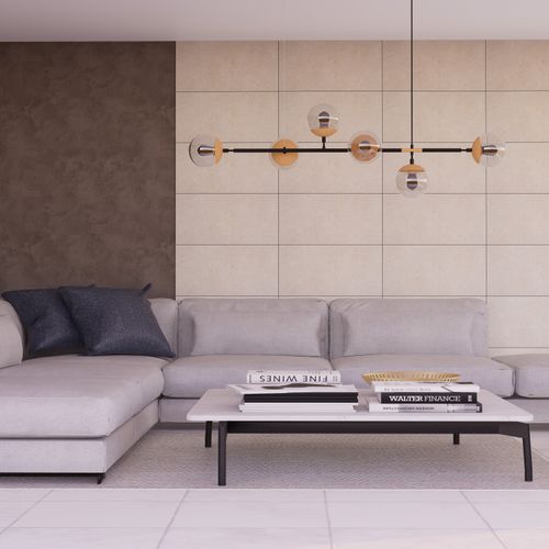 Porcelanato Esmaltado 37x75 Amalfi Beige Marmolizado Mate Rectificado