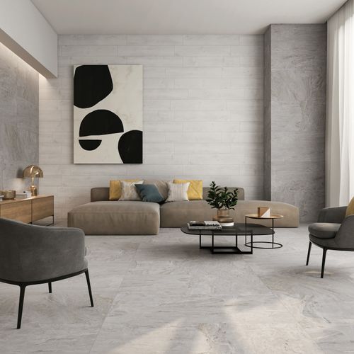 Porcelanato Esmaltado 23.3x120 Illinois Blanco Madera Semimate