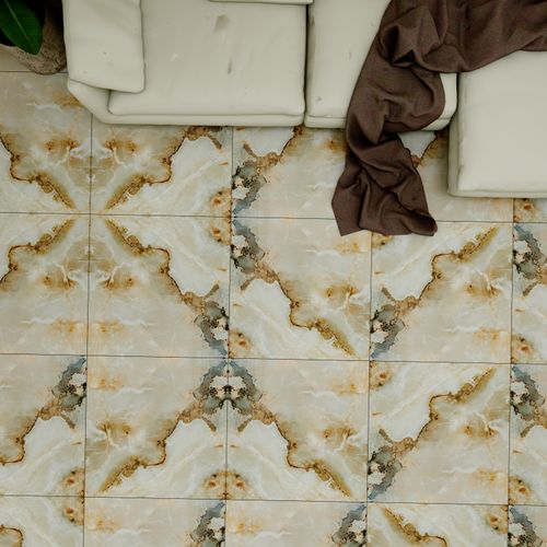 Porcelanato Esmaltado 60x60cm Breccia Beige Marmolizado Carving Rectificado