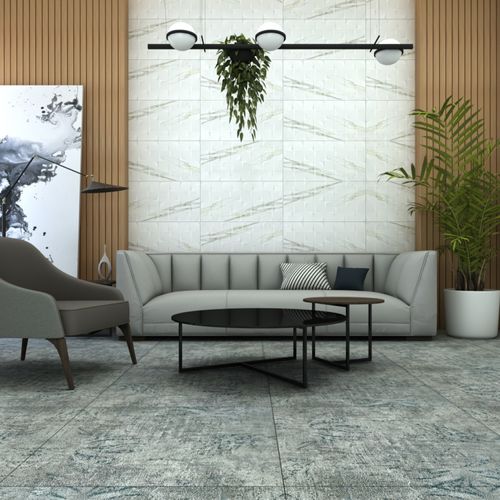 Porcelanato Esmaltado 60x60 Maisel Grey Marmolizado Carving Rectificado