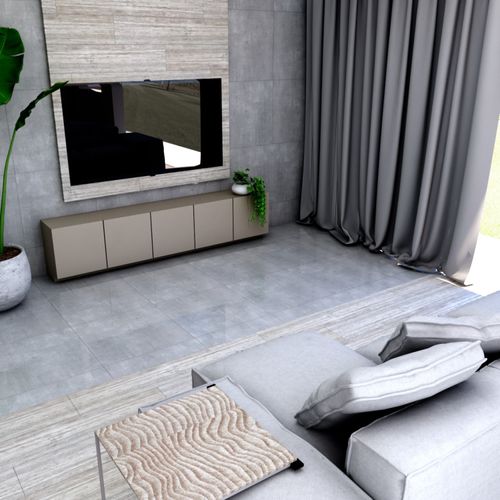 Porcelanato Esmaltado 60x60 Cementicio Claro Marmolizado Pulido Rectificado