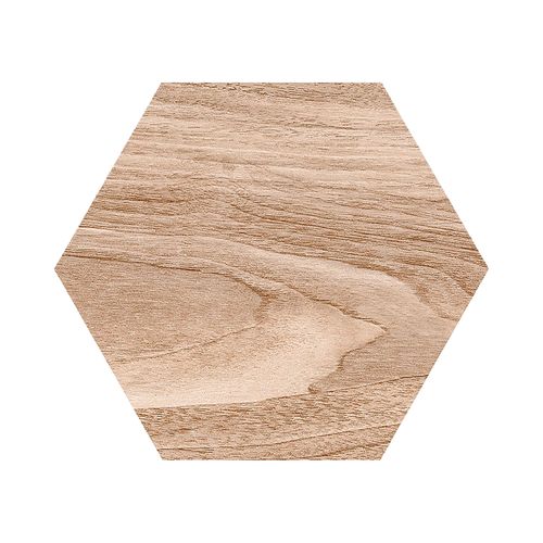 Porcelanato Esmaltado 22.5x25.9 Malinas Hex Beige Madera Mate