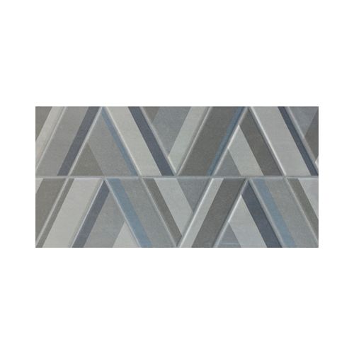 Cerámico Mayólica 30x60 Atlantic Grey Geometrico Brillo Rectificado