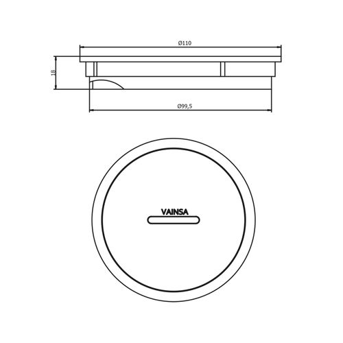 Registro 4 pulg. Redondo con acero inoxidable Vainsa
