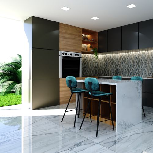 Porcelanato Esmaltado 60x120 Artico Grey Marmolizado Pulido Rectificado