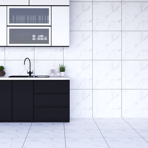 Porcelanato Esmaltado 60x60 Marmol Blanco Calacata Pulido Rectificado