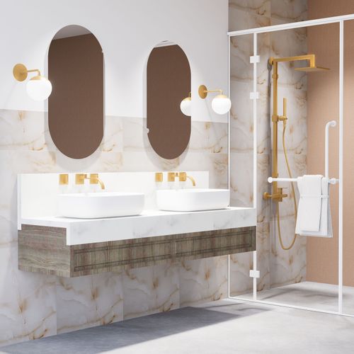 Gres Porcelánico Esmaltado 60x60 Royal Beige Marmolizado Pulido Rectificado