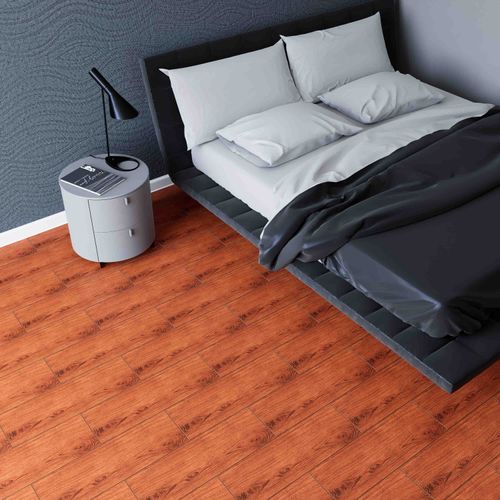 Piso Cerámico Madera Semimate Colonial Marrón 20x60 Hispania