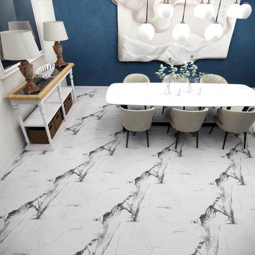 Porcelanato Esmaltado 60x120 Ink White Marmolizado Pulido Rectificado