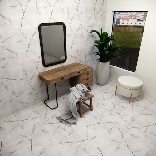 Porcelanato Esmaltado 60x60 Persia Onix Grey Marmolizado Pulido Rectificado
