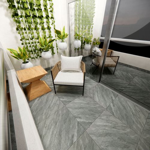 Gres Porcelánico Esmaltado 60x60 Iberia Gris Marmolizado Semimate Rectificado