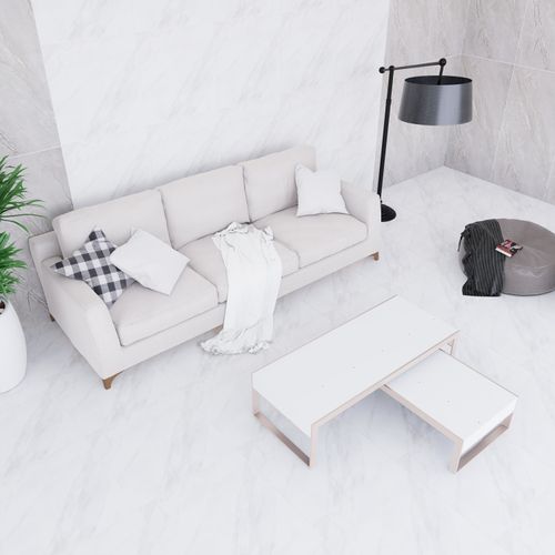 Porcelanato Esmaltado 60x60 Ares Blanco Marmolizado Pulido Rectificado
