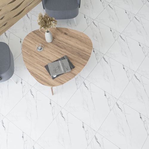 Porcelanato Esmaltado 60x60 Caspio White Calacata Pulido Rectificado