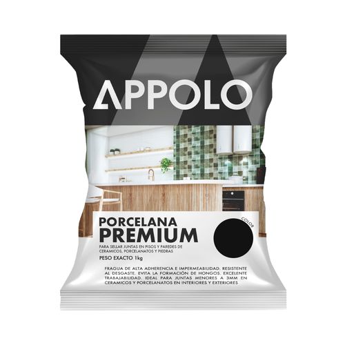 Fragua Porcelana Premium Negro 1Kg Appolo