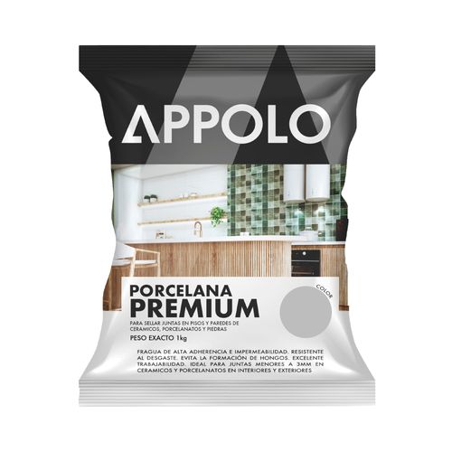 Fragua Porcelana Premium Gris Plata 1Kg Appolo