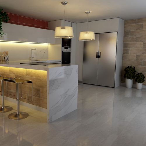 Porcelanato Esmaltado 60x60 Bernini Gris Travertino Mate