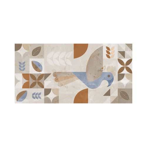 Porcelanato Mayólica 60x120 Art Amazon Birds Floral Semimate Rectificado