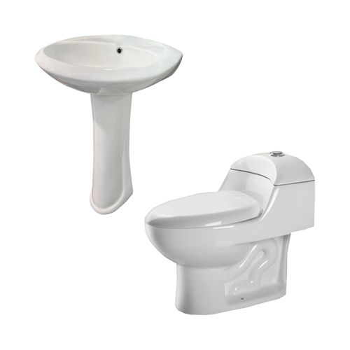 Combo One Piece Artemis Blanco + Lavatorio con Pedestal Stylo