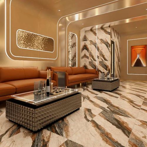 Porcelanato Esmaltado 60x120cm Parma Brown Marmolizado Grit Granula Rectificado