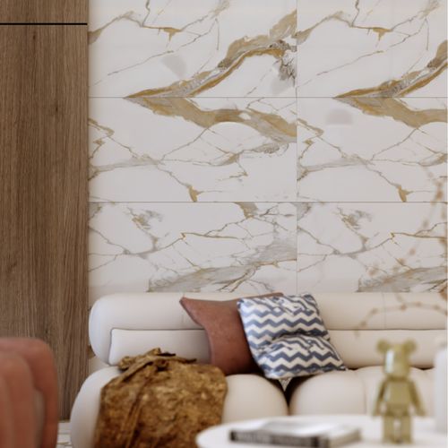 Gres Porcelánico Esmaltado 60x120 Dorian Mix Calacata Pulido Rectificado
