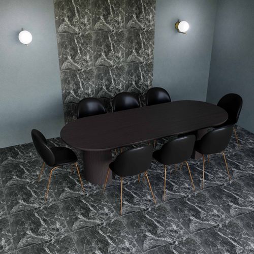 Gres Porcelánico Esmaltado 60x60 Negro Parana Marmolizado Pulido Rectificado