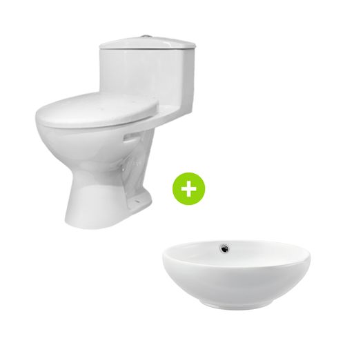 Combo Inodoro one piece bali + bowl para baño bali Vainsa
