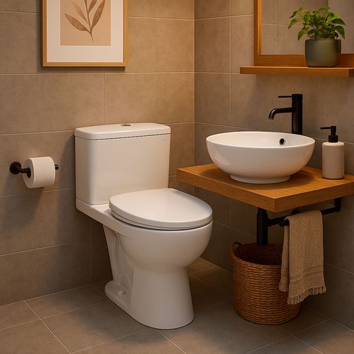 Combo Inodoro one piece bali + bowl para baño bali Vainsa