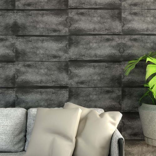 Cerámico Mayólica 30x60 Lumber Black Cemento Semimate Rectificado