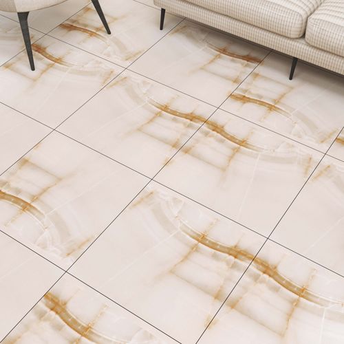 Gres Porcelanico Esmaltado 60X60 Onice Beige Marmolizado Pulido Rectificado
