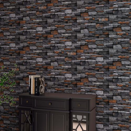 Cerámico Mayólica 30x60cm Albany Mix Black Rustico Texturado