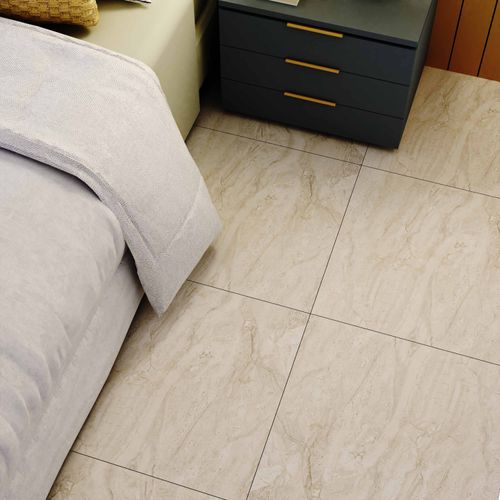 Porcelanato Esmaltado 60x60cm Delta Beige Marmolizado Pulido Rectificado