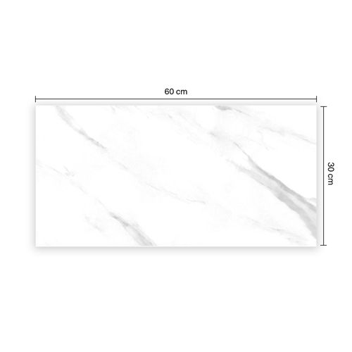 Cerámico Mayólica 30x60cm Calacata Blanco Calacata Brillo Rectificado