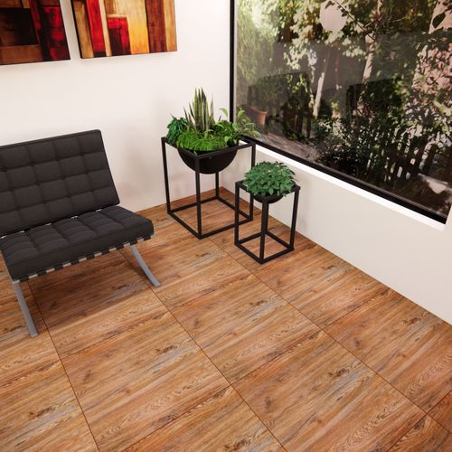 Porcelanato Esmaltado 60x60cm Foresta Cerezo Madera Mate Rectificado