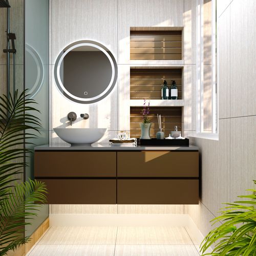 Porcelanato Doble Carga 60x60cm Natural Marfil Travertino Pulido Rectificado