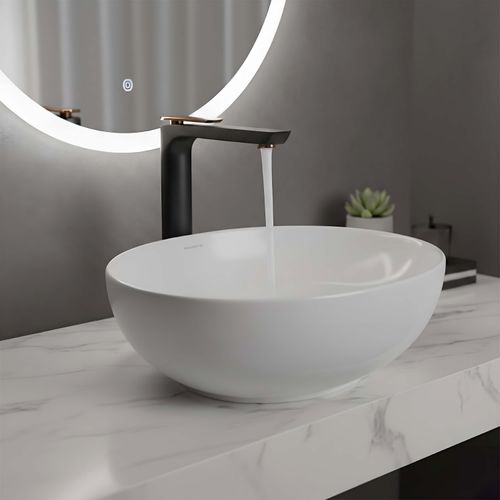 Monocomando de Lavatorio Alta Eleganza Black/Rose Gold Appolo