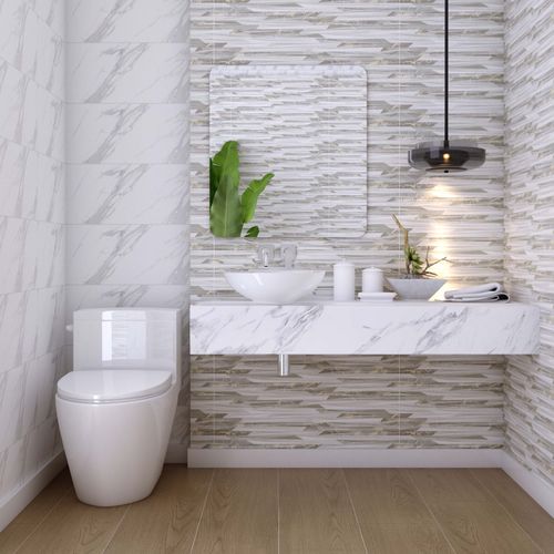 Cerámico Mayólica 30x90cm G Versace Hl Geométrico Texturado Rectificado