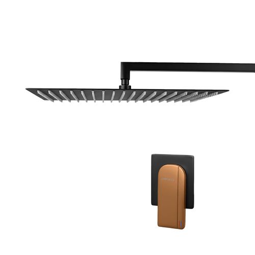 Monocomando de Ducha Eleganza Black/Rose Gold Appolo