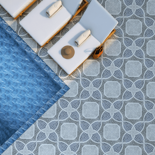 Cerámico Piso 43x43cm Mileto Azul Rústico Texturado